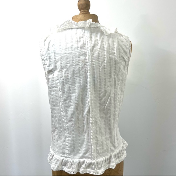 Free People Cream Ruffled Tie Front Blouse - Picture 8 of 10